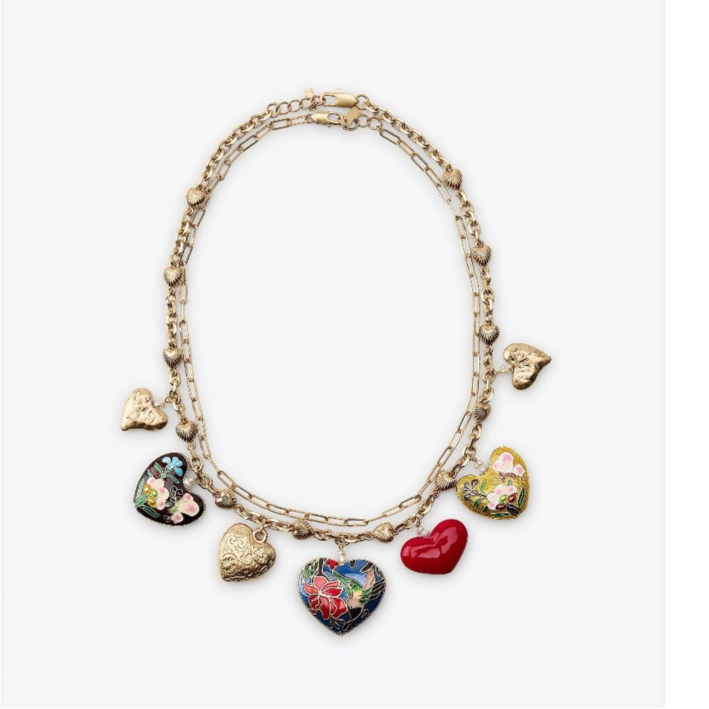 ZARA Set of 2 Heart Charm Necklaces - Picture 3 of 8